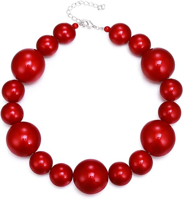 Faux Pearl Beaded Chunky Necklace for Women