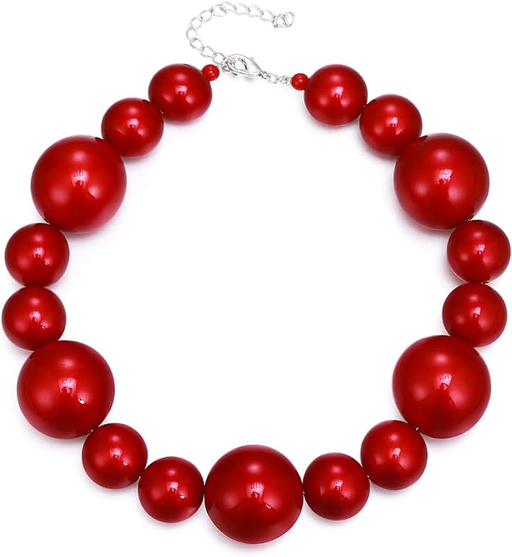 Faux Pearl Beaded Chunky Necklace for Women