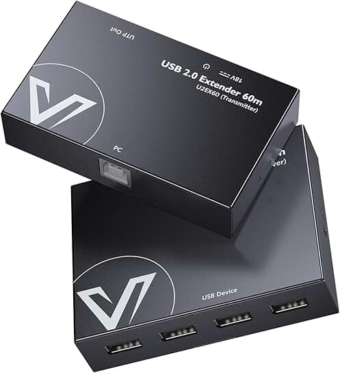USB Extender Over Ethernet, 196ft, 4 Ports