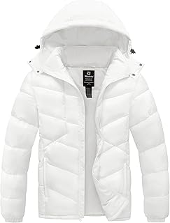 Men's Waterproof Puffer Winter Coat with Hood