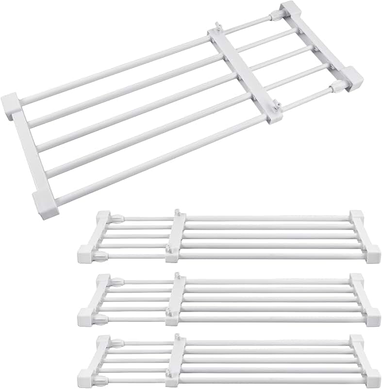 4-Piece Adjustable Metal Closet Shelf Dividers