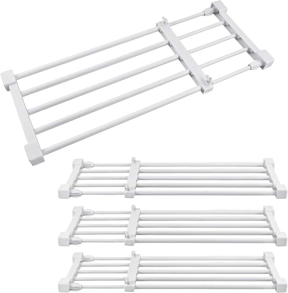 4-Piece Adjustable Metal Closet Shelf Dividers