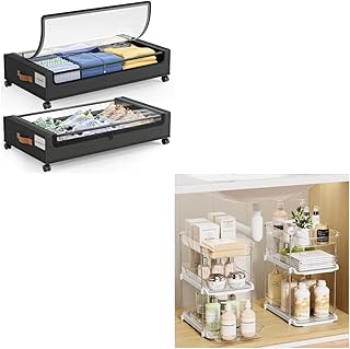 Under Bed Storage with Wheels and Bathroom Organizers