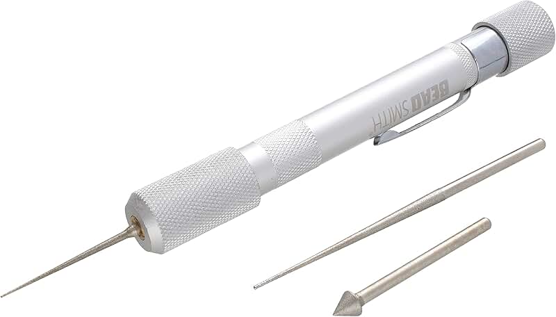Bead Reamer Set with 3 Diamond Tips and Aluminum Handle
