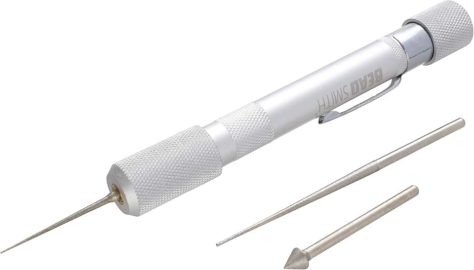 Bead Reamer Set with 3 Diamond Tips and Aluminum Handle