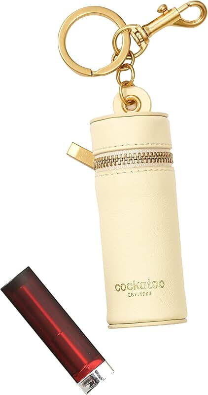 Leather Lipstick Case with Keyring