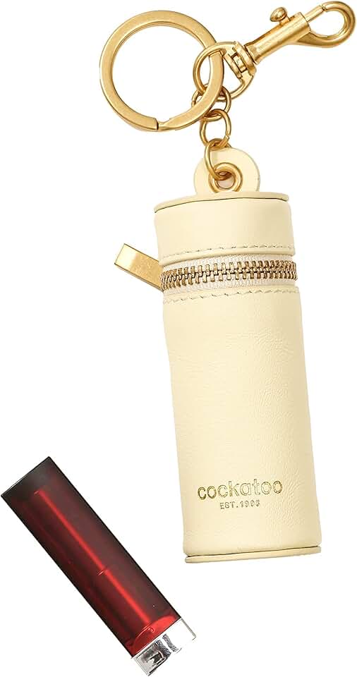 Leather Lipstick Case with Keyring