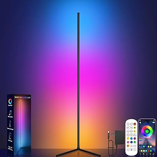 RGB LED Corner Floor Lamp with Music Sync and Remote