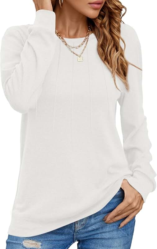 Women's Long Sleeve Casual and Dressy Blouses S-2XL