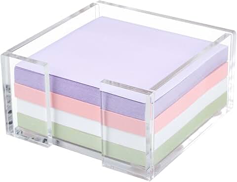 Acrylic 3x3 Sticky Note Holder for Desk Organizer