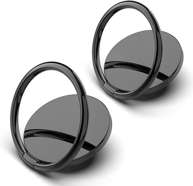 Two Small Round Sparkling Phone Ring Holders with 360° Rotation