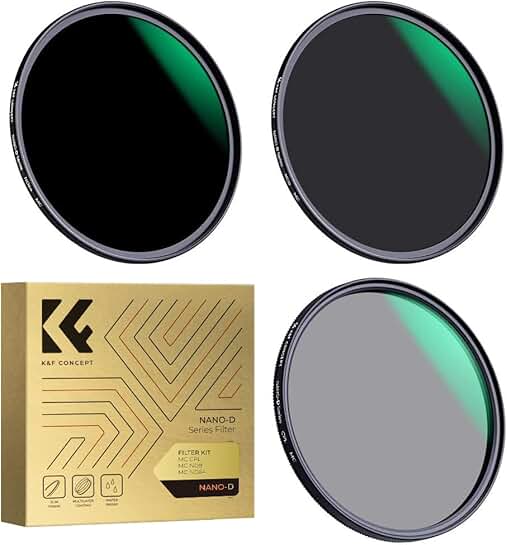 62mm Lens Filter Kit with ND8, ND64, and CPL Filters