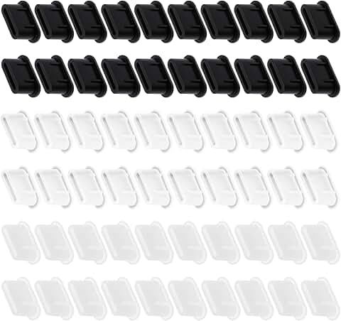 60 Pack USB C Port Dust Plugs for Charging and Protecting