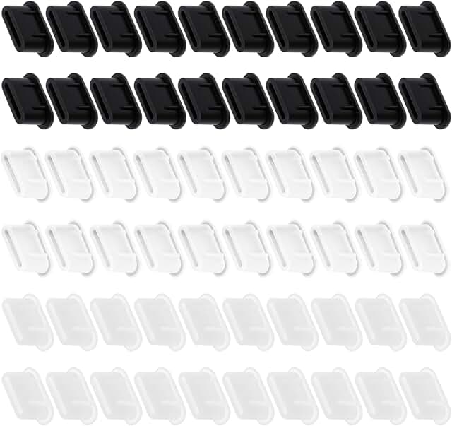 60 Pack USB C Port Dust Plugs for Charging and Protecting