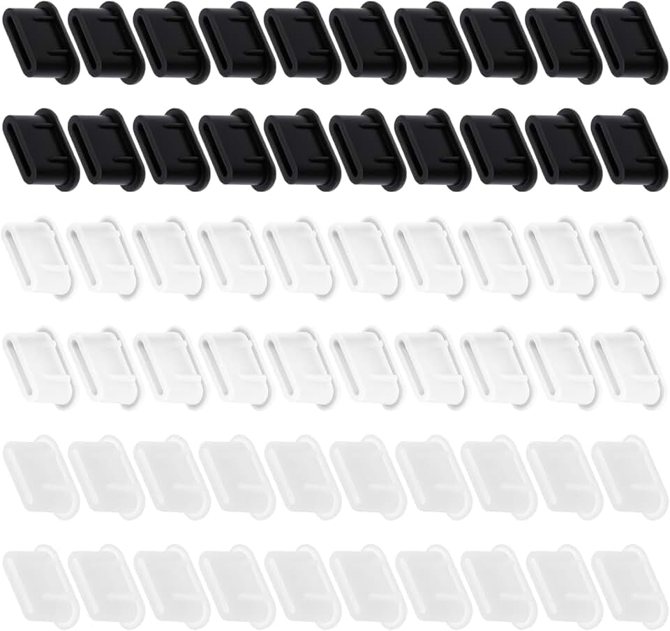 60 Pack USB C Port Dust Plugs for Charging and Protecting