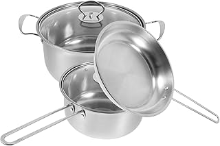 Stainless Steel Cookware Set with Soup Pot and Frying Pan