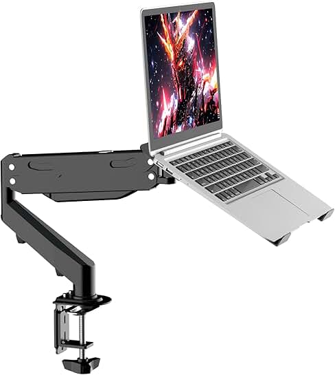 Adjustable Laptop and Monitor Mount with Vented Tray