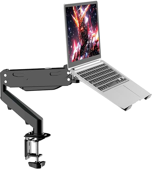Adjustable Laptop and Monitor Mount with Vented Tray