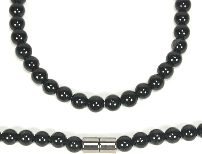 Men's Black Onyx Beaded Necklace for Protection