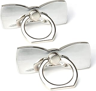 Two-pack Sparkling Bowtie Phone Ring Holders with 360° Rotation