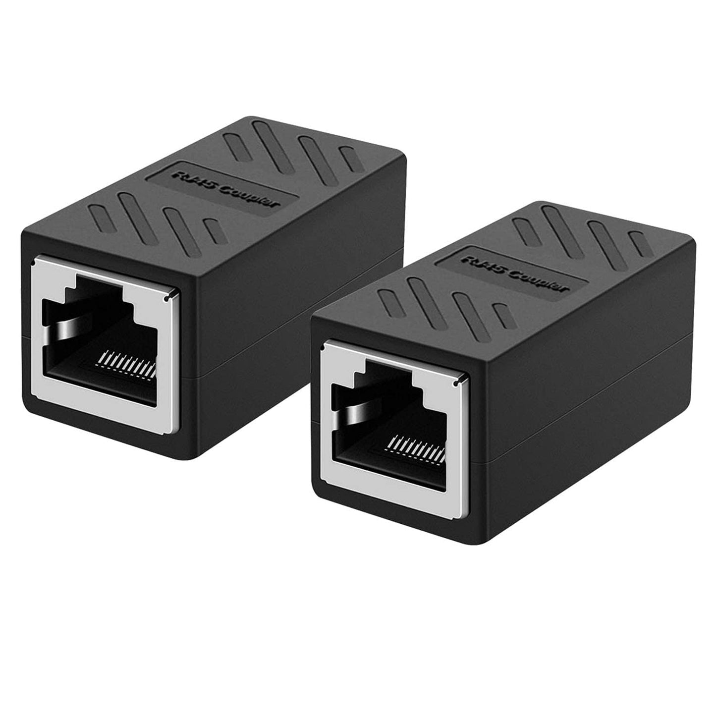 RJ45 Coupler Female to Female Ethernet Coupler 2 Pack in-Line Coupler for Cat7 Cat6 Cat5 Cat5e Ethernet Cable Extender Adapter (Black)