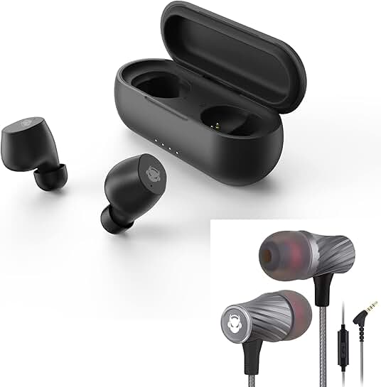 Super Bass Earbuds with Noise Cancelling and Wired or Wireless Options