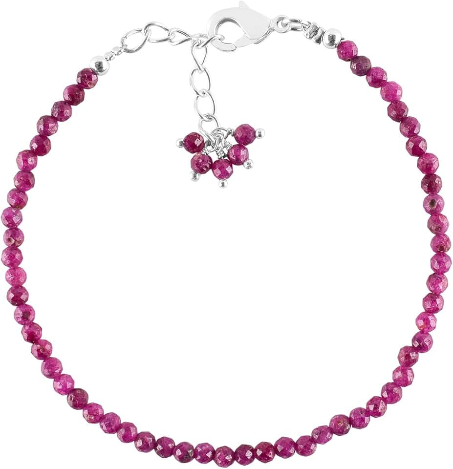 Dainty Natural Gemstone Beaded Bangle Bracelet