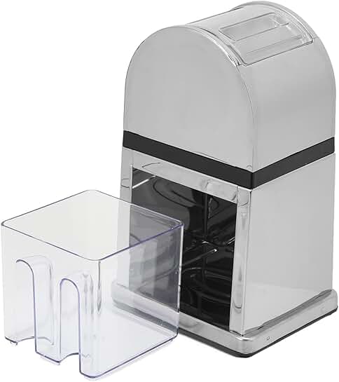 Manual Ice Crusher with Hand Crank and Transparent Cover
