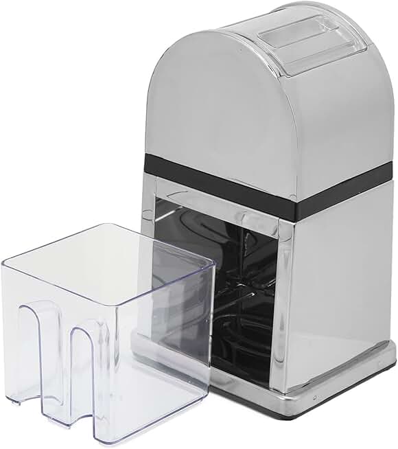 Manual Ice Crusher with Hand Crank and Transparent Cover
