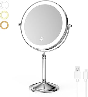 Rechargeable 4000mAh Lighted Makeup Mirror with 20x Magnification