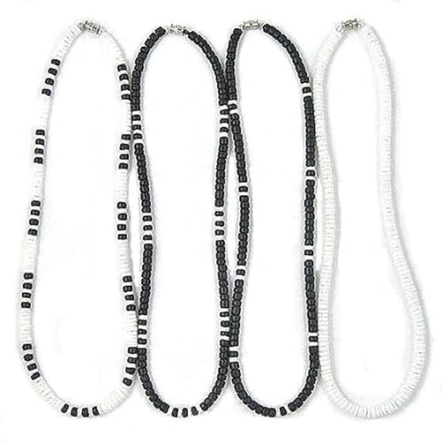 Set of four men's and women's summer beach necklaces