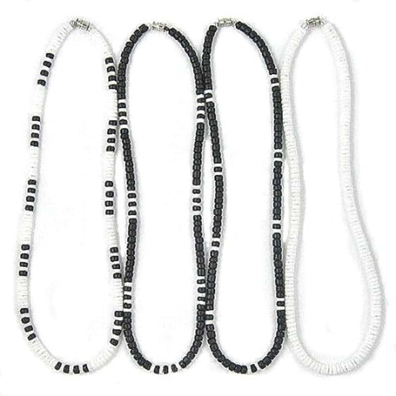 Set of four men's and women's summer beach necklaces