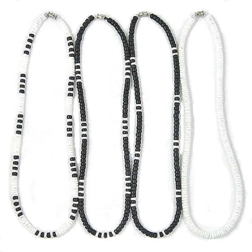 Set of four men's and women's summer beach necklaces