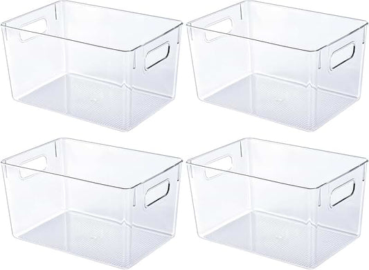Clear Plastic Storage Bins with Lids, 2 Pack