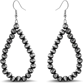 Handcrafted Navajo Pearls and Turquoise Teardrop Earrings