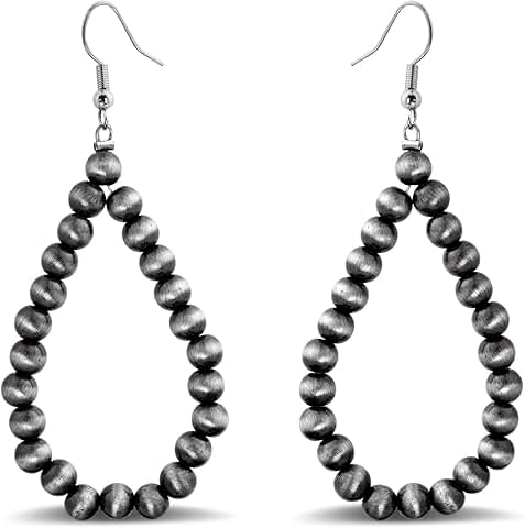 Handcrafted Navajo Pearls and Turquoise Teardrop Earrings