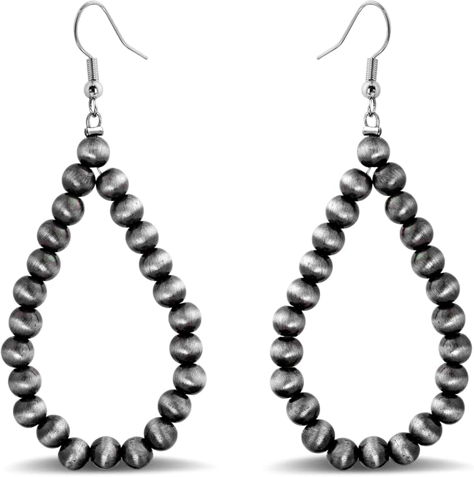 Handcrafted Navajo Pearls and Turquoise Teardrop Earrings