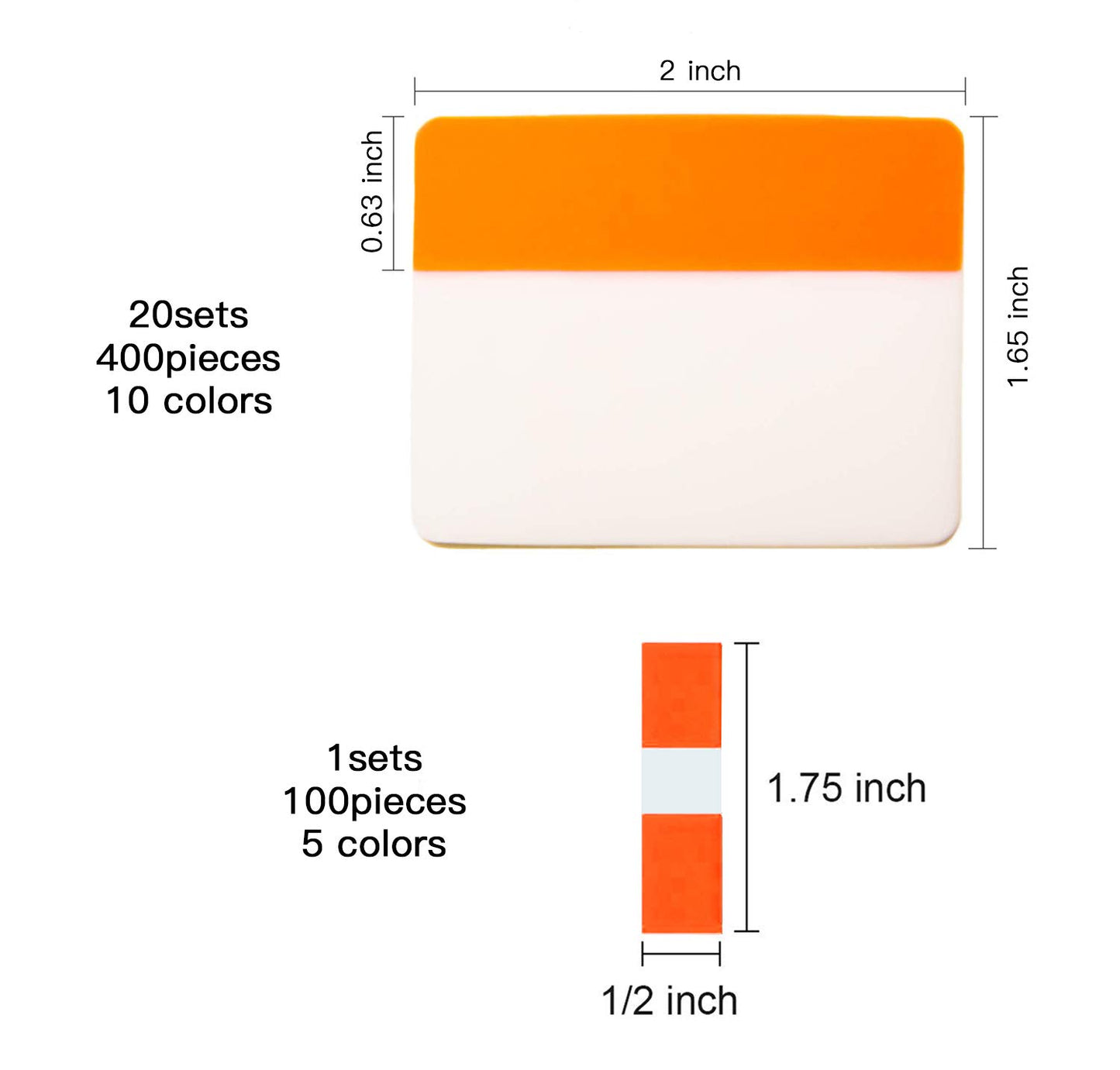 500 Repositionable 2-Inch Writable Color File Tabs