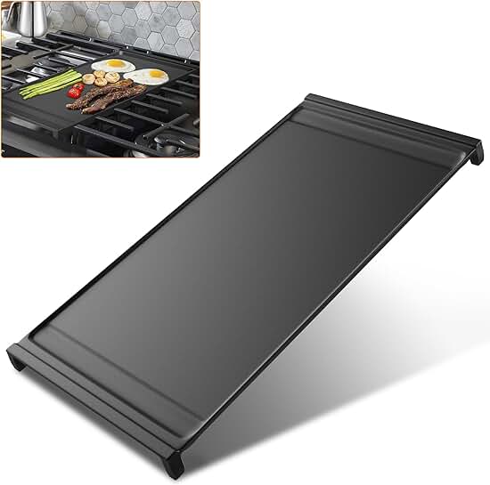 Upgraded 19.5-inch Aluminum Nonstick Griddle for Gas Range