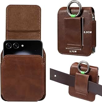 Leather Belt Clip Holster Case for Galaxy Z Flip and Motorola Razr