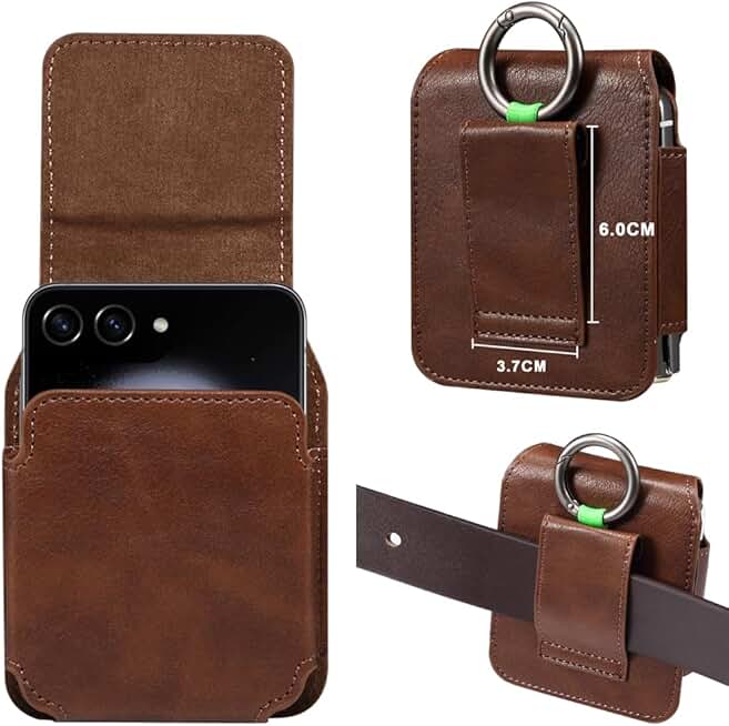 Leather Belt Clip Holster Case for Galaxy Z Flip and Motorola Razr