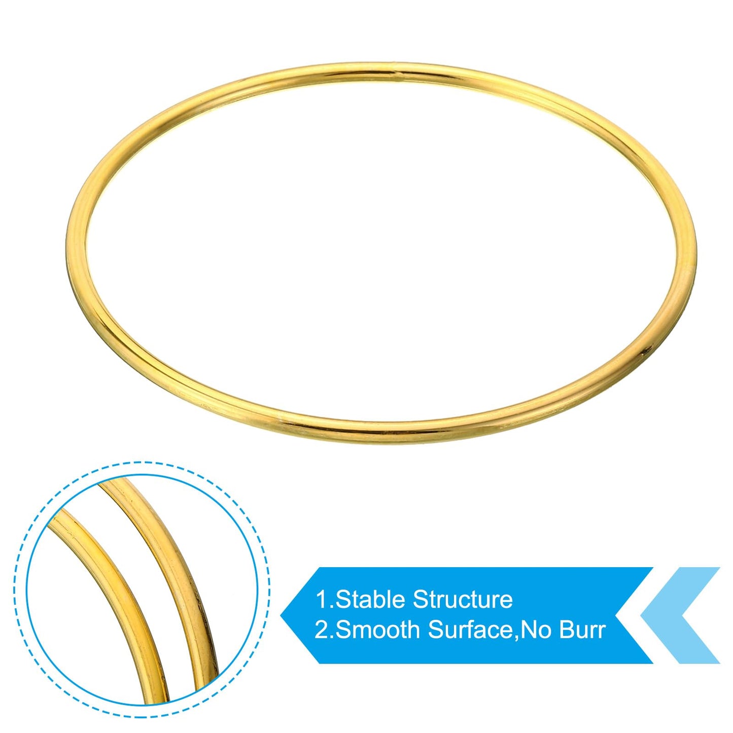 20 Pcs Gold Metal Macrame Wreath Rings for DIY Decorations