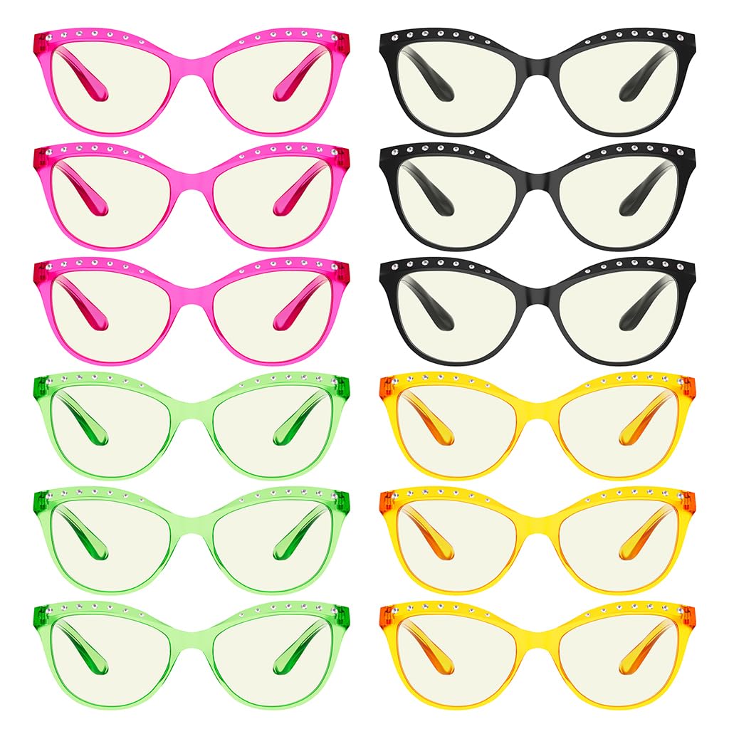 12 Blue Light Blocking Cat-Eye Reading Glasses for Women +2.50