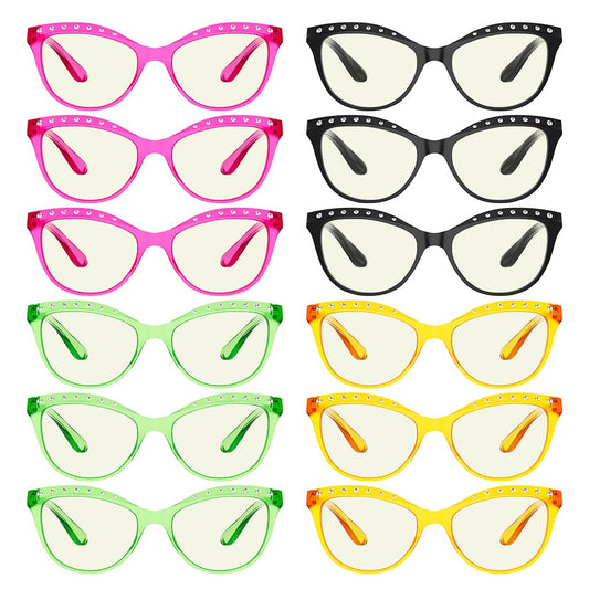 12 Blue Light Blocking Cat-Eye Reading Glasses for Women +2.50