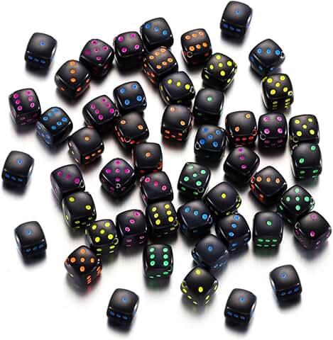 500 Black 8.5mm Dice Beads for Jewelry Making
