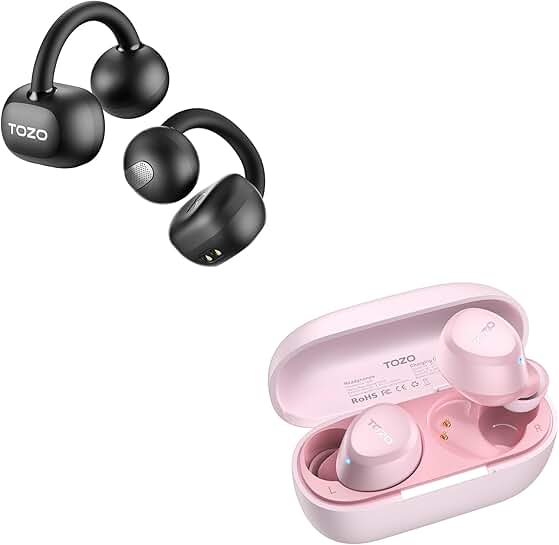 Lightweight True Open Ear Wireless Headphones with Bluetooth 5.3 and Waterproof IPX5