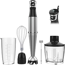 Corded 1100W Handheld Immersion Blender with Attachments