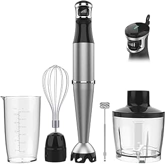 Corded 1100W Handheld Immersion Blender with Attachments