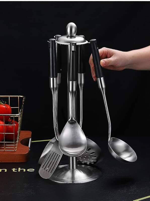 Stainless Steel Cooking Utensil Set with Ladle Spatula Skimmer