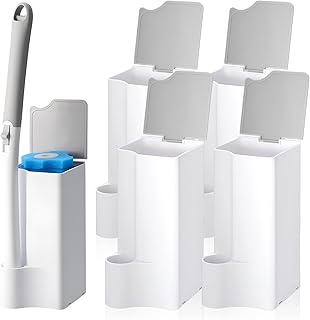White Bathroom Wand Holders for Cleaning Brush Storage